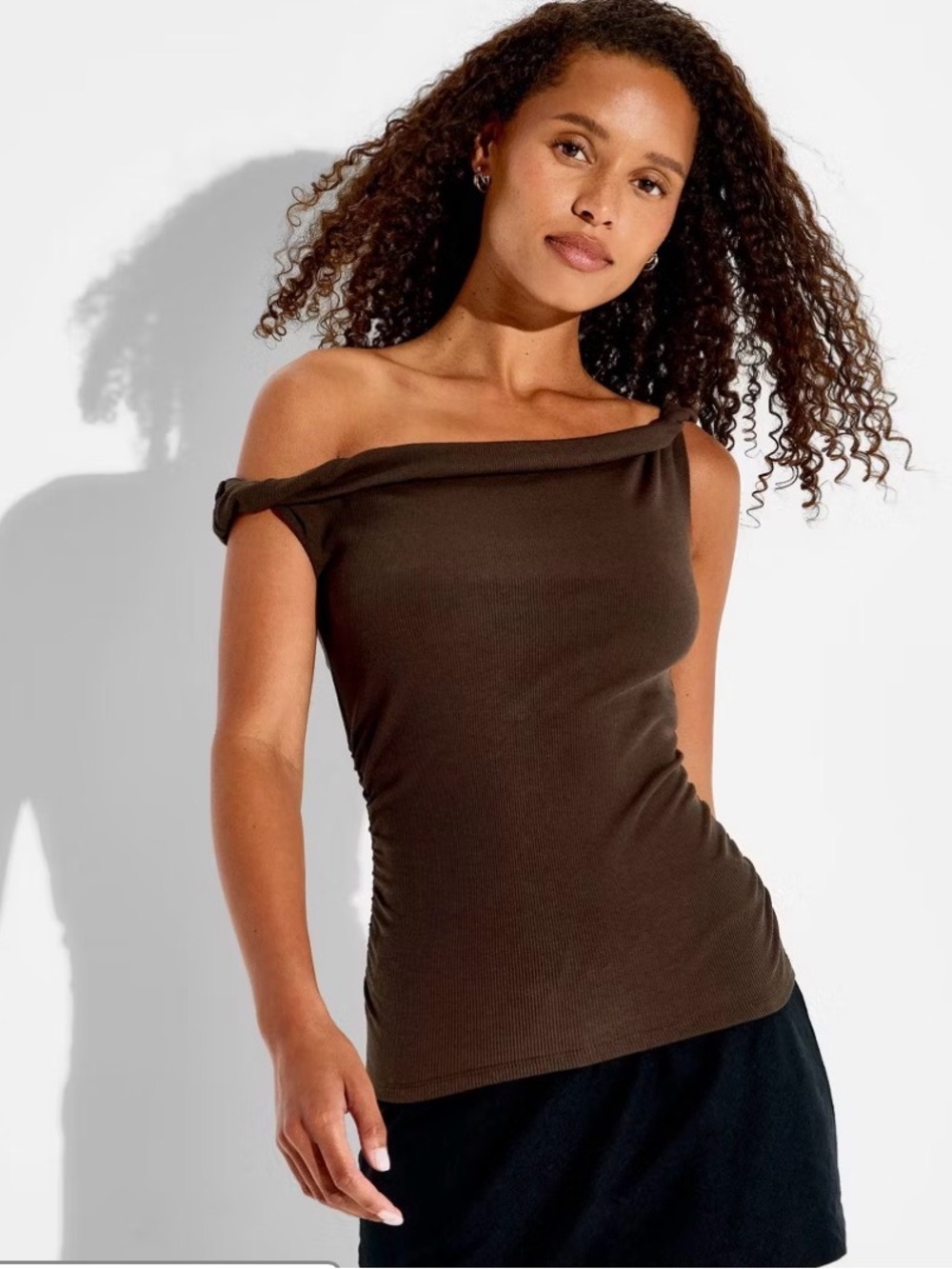 NWT Wild Fable Women's Ribbed Twist Tank Top in Brown Size M